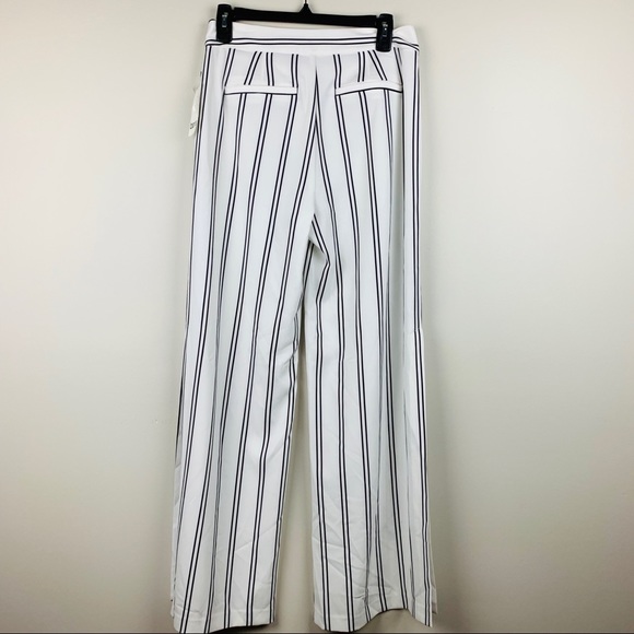 🔥BAR III🔥White Sheer Striped Split Wide Leg Pants Size 4 NWT - Picture 3 of 4
